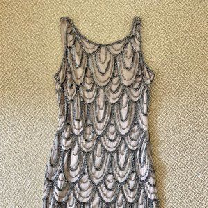 Flapper Style Dress - Pisarro Nights Beaded Cocktail Mini Dress